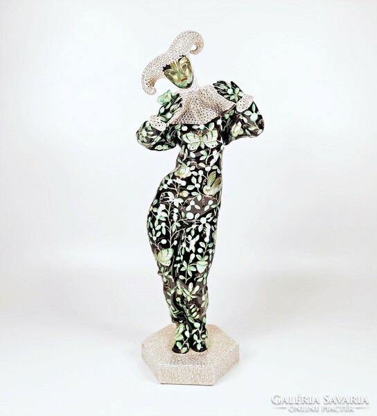 HERENDI MESTERMŰ, KARNEVÁLI NŐ ZOVA-FN KÉZZEL FESTETT PORCELÁN FIGURA, HIBÁTLAN! (P032)