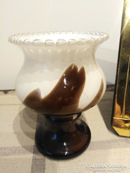 Glass vase - with ruffled rim