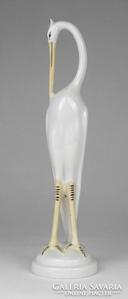 1M293 Hóllóház porcelain egret on a pedestal 20 cm