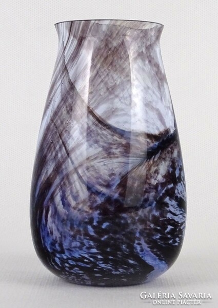 1O208 Régi színezett skandináv Orrefors fújt üveg váza 11.5 cm