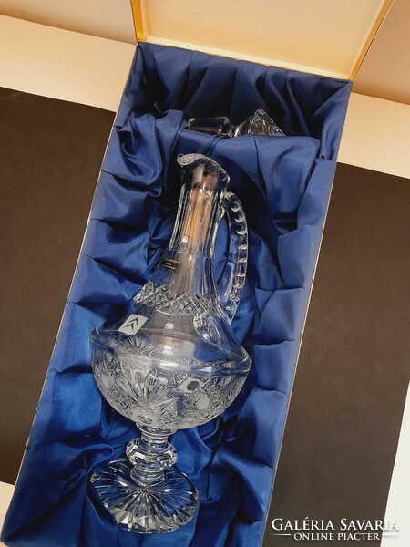 Kristály palack, karaffa, likőrös üveg dugóval, 40 cm, Citroen logóval