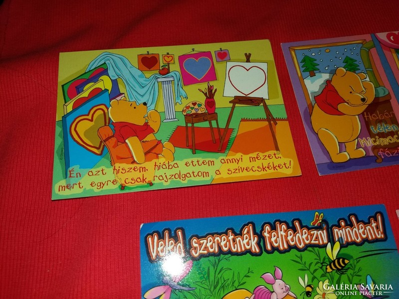 Retro postcard pack of 5 postal clean Winnie the Pooh disney humorous factory condition 19