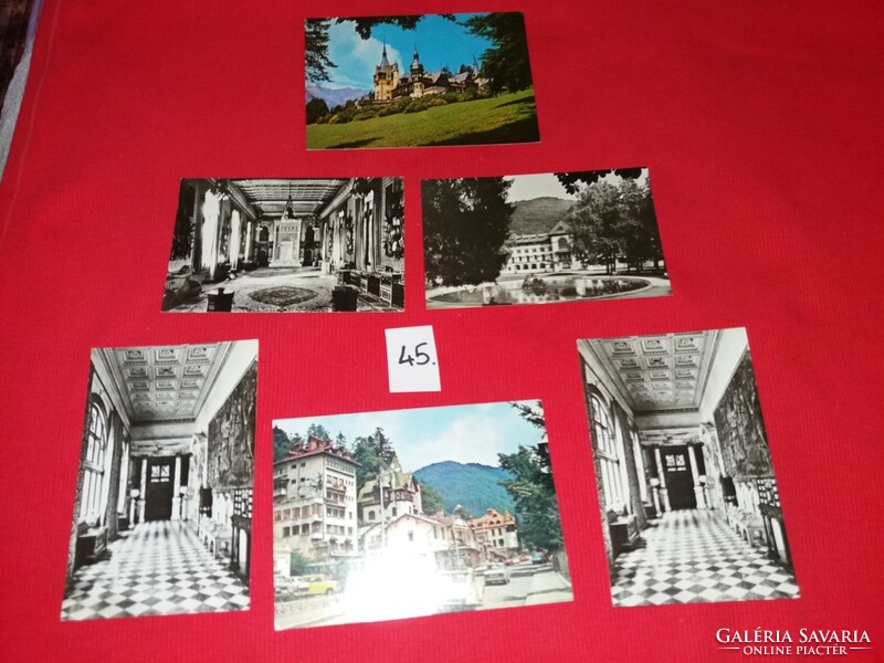 Régi képeslapok ( román) SZINAJA - Sinaia I. Károly Peles -kastély 1960-70-s évek 6 db egyben 45