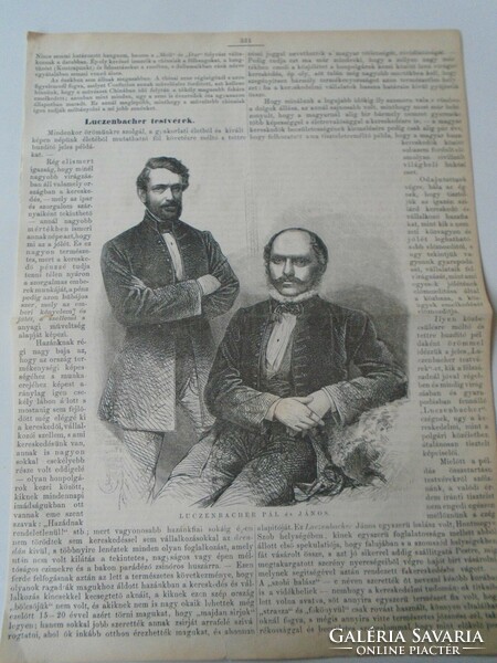 S0659 Luczenbacher testvérek - Szob - Püspökladány Győr    cikk és  fametszet egy 1861-es újságból