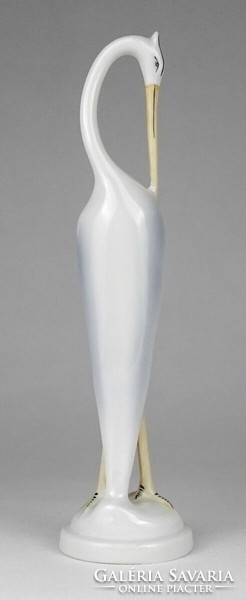 1M293 Hóllóház porcelain egret on a pedestal 20 cm