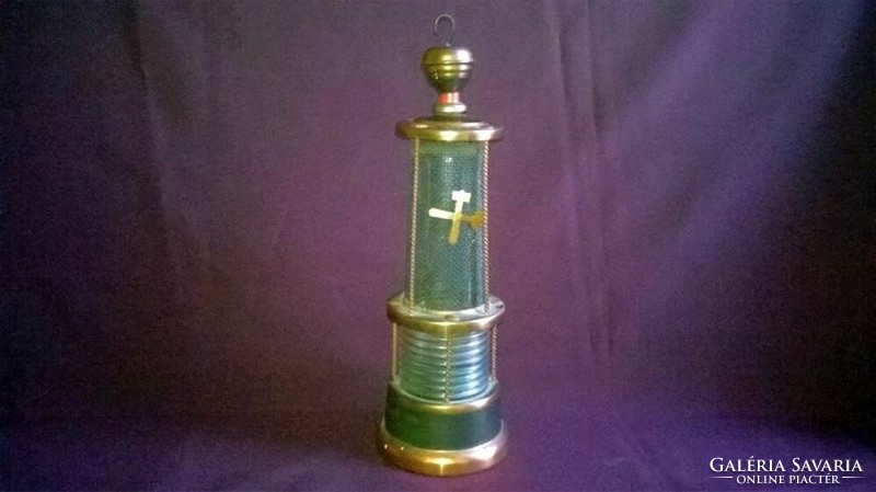 Red copper miner's lamp shape - bottle for storing drinks or oil