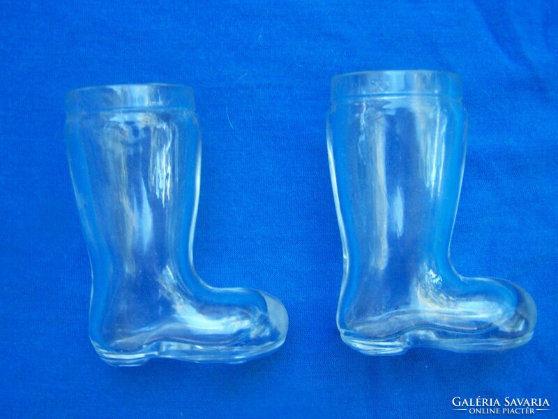 Boot-shaped glasses. Their height is 8 cm. Immaculate, intact condition