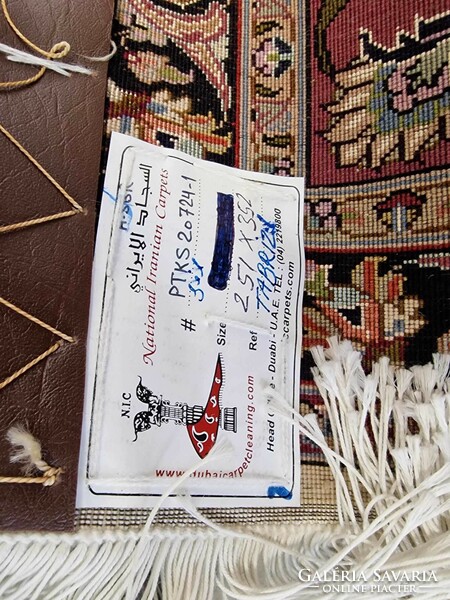Hernyóselyem kontúros iráni  tabriz 250x370 cm kézi csomózású gyapjú perzsa szőnyeg BFZ472