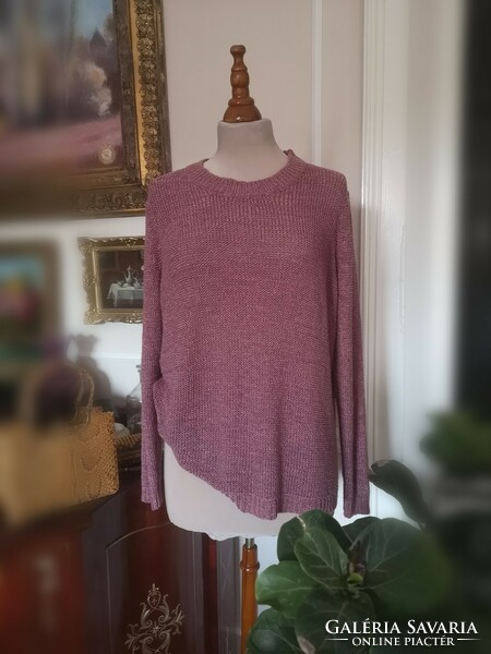 Laura Torelli L-XL-XXL-es oversize púder színű kötött pulóver
