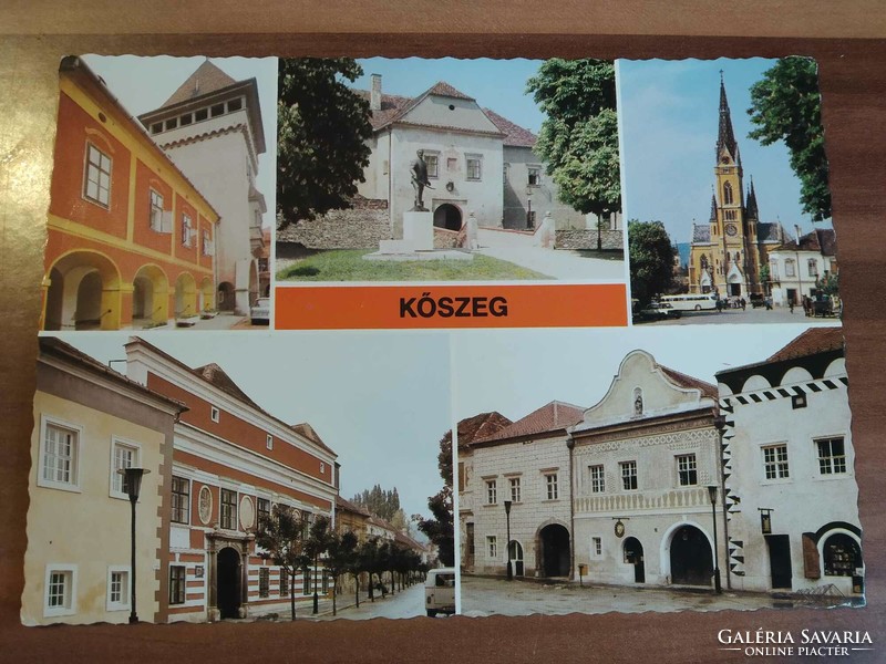 Kőszeg, mosaic postcard, postage clean