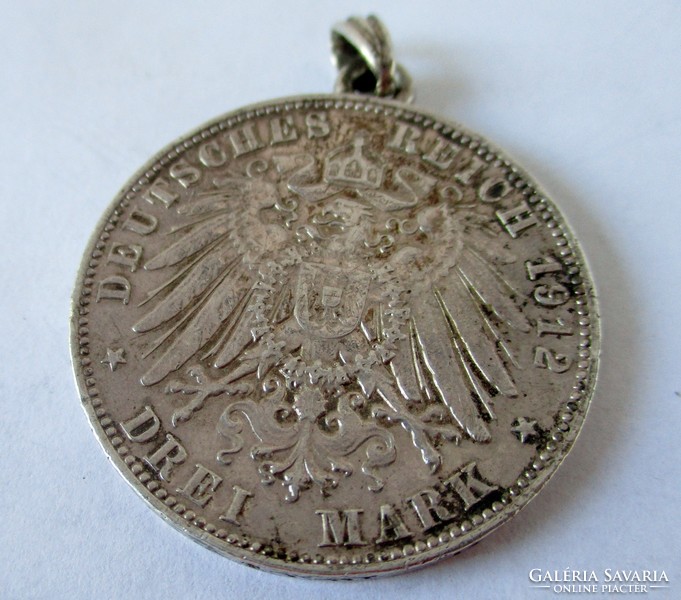 Régi ezüst márka medál 1912-ből