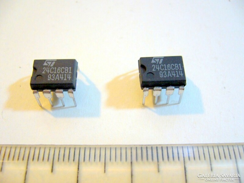 Antik vintage elektronikai alkatrészek 24C16CB1 Memória IC EEPROM I2C 2kx8bit 4,5÷5,5V DIP8 -MPL cso