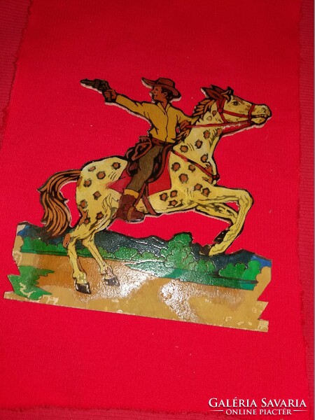 Régi festett fa játék figura western vadnyugat cowboy a képek szerinti szép állapotban