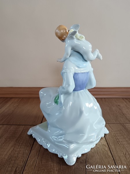 Régi Herendi porcelán ősz figura