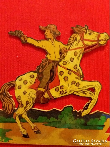 Old painted wooden toy figurine western wild west cowboy in pictures in beautiful condition