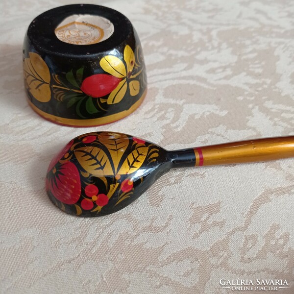 2 part Russian hand painted lacquer set