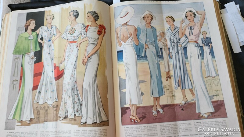 1936 Hungarian Gentlemen's Magazine newspaper bound yearbook needlework food recipe lifestyle gentleman's woman