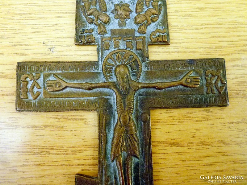 Antik XIX. Századi  Ortodox bronz kereszt