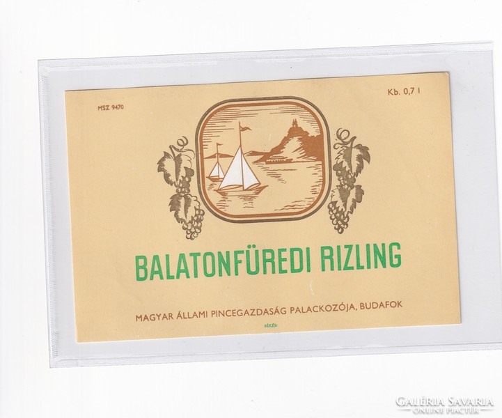 Balaton Riesling wine label