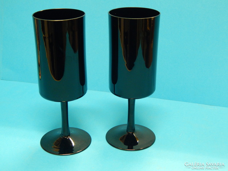 Design hibátlan fekete üveg pohár párban