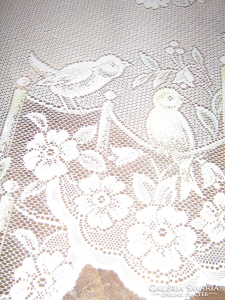 Gyönyörű vintage madaras virágos pasztell színű vitrázs függöny