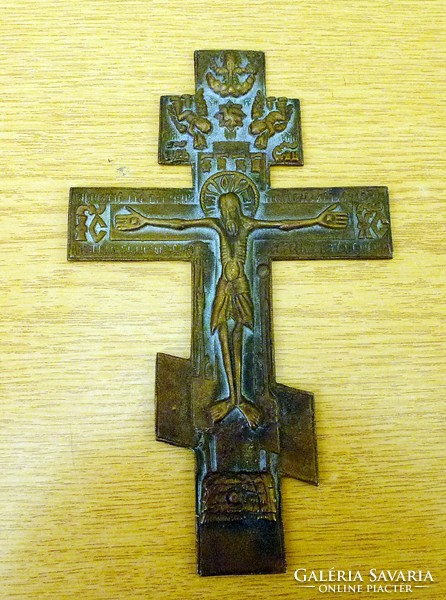 Antik XIX. Századi  Ortodox bronz kereszt