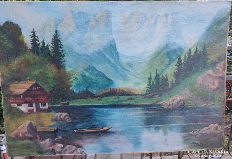The work of a Hungarian landscape painter: mountainous landscape