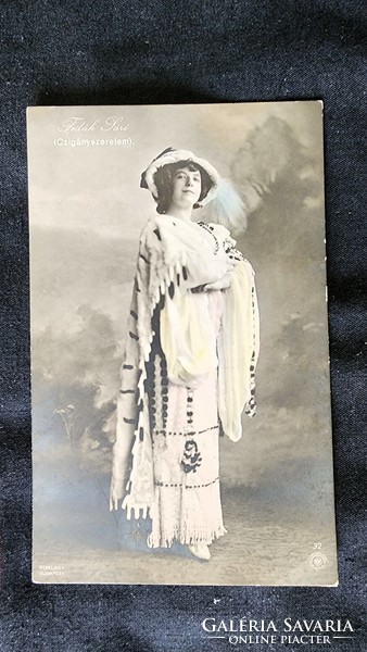 Cca. 1911 CIGÁNYSZERELEM FEDÁK SÁRI ZSAZSA PRIMADONNA FOTÓLAP Strelisky fotó