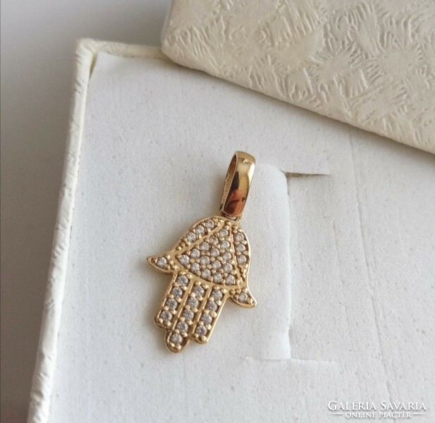 14K arany Hamsa/Fatima keze medál