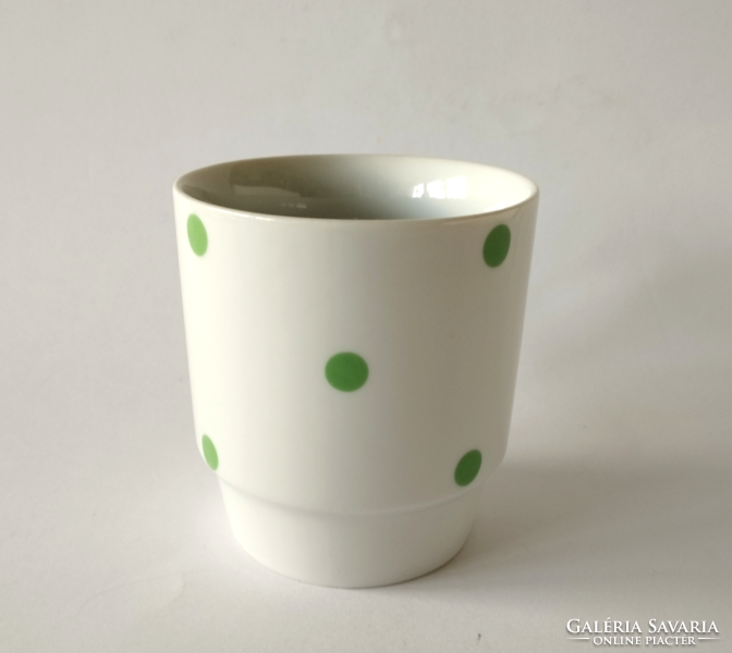 Retro lowland polka dot, skirted, mug, with the first mark of the porcelain factory