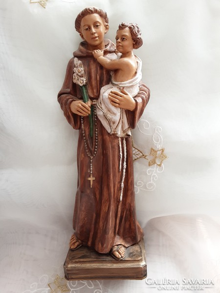 Original Italian, 30 cm wooden saint antal statue, numbered, malsiner work