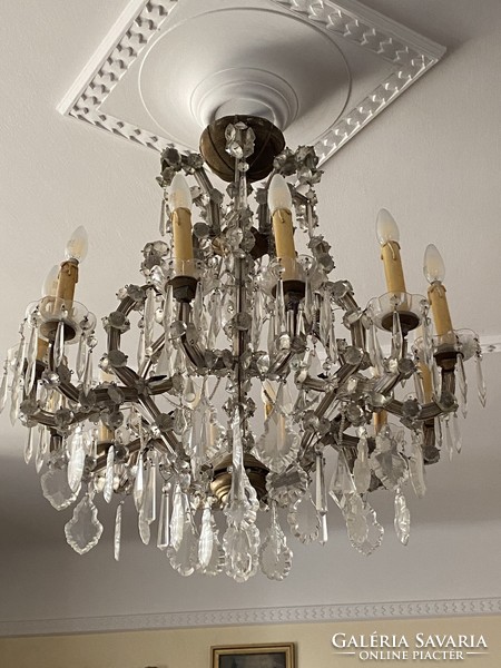 Maria Theresia crystal chandelier, original antique, 12 arms