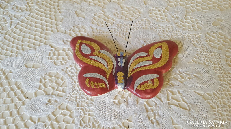 Kerámia pillangó,fali dísz,dekoráció