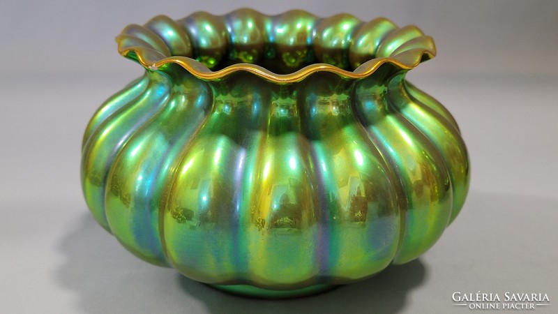 Zsolnay eosin glazed potted pot