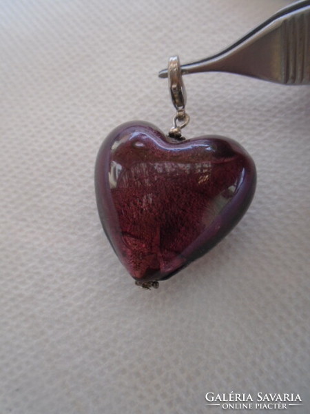 Nagyméretű muránói szív medál 18,5 gramm