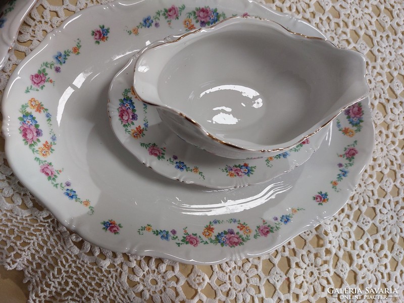 Zsolnay beautiful, rare porcelain tableware with small flowers