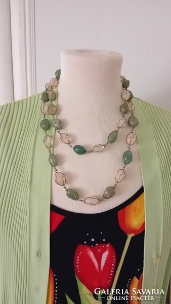 Rose quartz and aventurine necklace