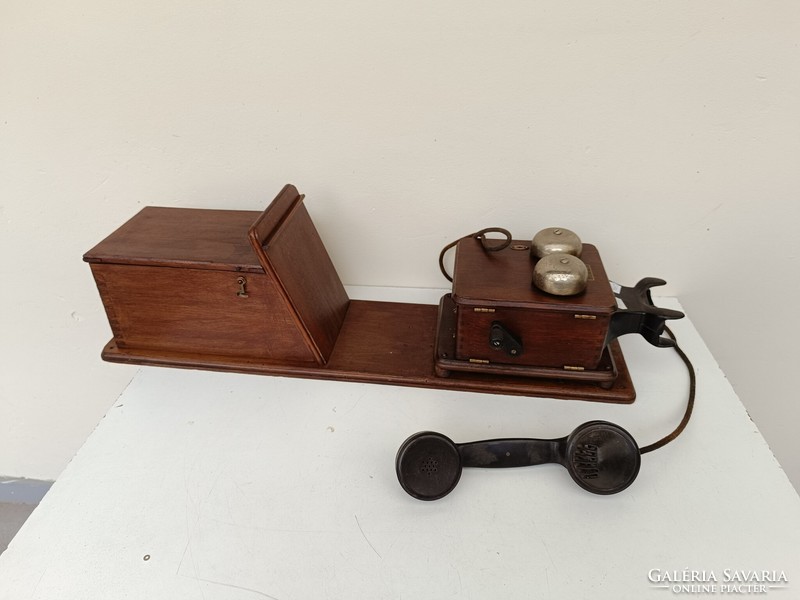 Antik telefon 1930-1945 nagy méretű falra szerelhető ritka készülék 923 6046