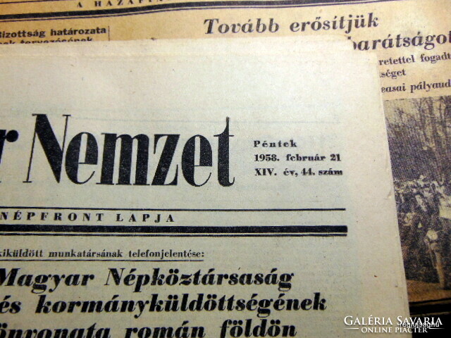 1958 February 21 / Hungarian nation / for birthday :-) newspaper!? No.: 24422