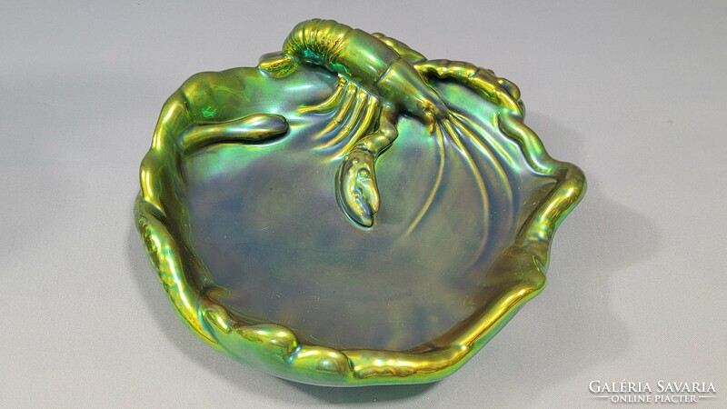 Zsolnay eosin glazed crayfish bowl with a diameter of 17 cm