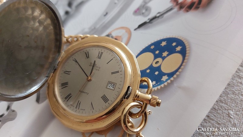 (K) beautiful du bois 1785 Swiss quartz pocket watch