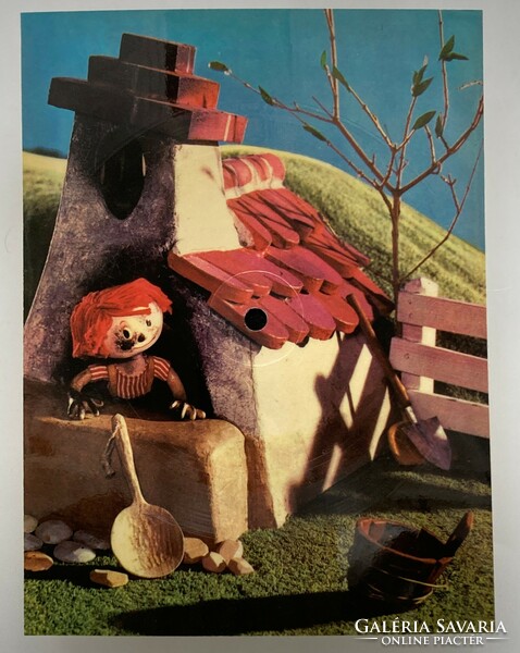Colorvox grooved retro postcard with foky otto puppet design