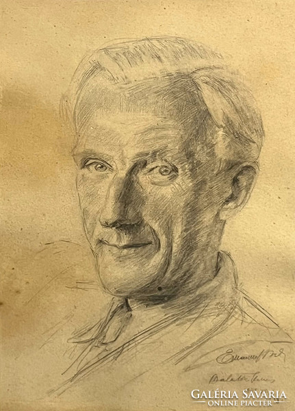 Emanuel Béla (1879-1976) Férfi portré II., 1949 /grafit-papír/ (számlát adunk)