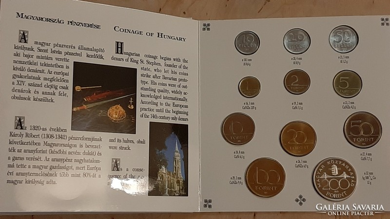 RITKA !!  1993 forgalmi sor ,lapozható PP  UNC  Magyarország pénzérméi benne ezüst 200 forintos