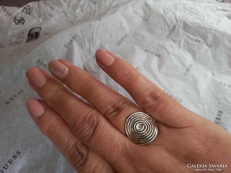 Real modern silver ring size 9 fingerprint (58).