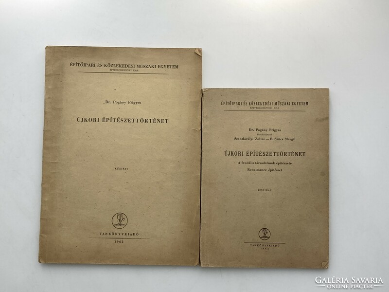 Pogány Frigyes: Újkori építészettörténet, kis példányszámú kéziratos kiadványok, 1962