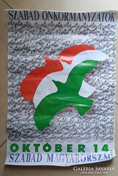 Politikai plakát SZDSZ. Szabad önkorményzatok.Mérete:40x57 cm,.