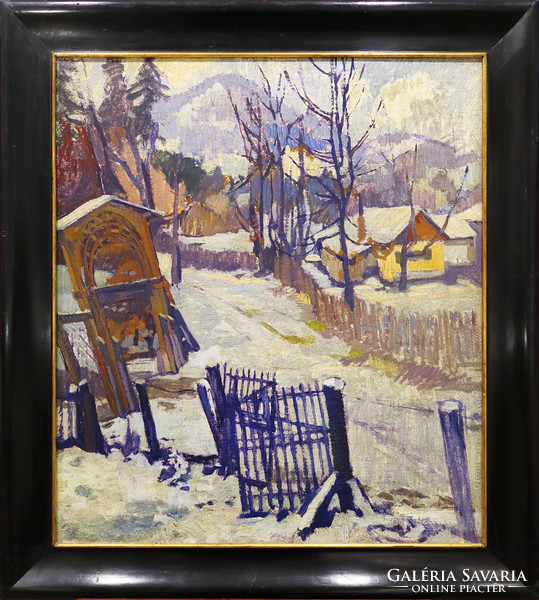 XX. sz. ismeretlen festő - Erdélyi havas téli táj