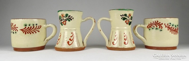 1O524 4 pieces of old Karcagi ceramic beakers