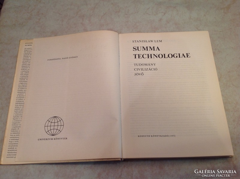 STANISLAW LEM: SUMMA TECHNOLOGIAE (133) Tudomány - Civilizáció - Jövő